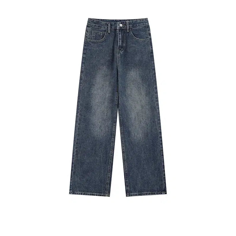 Washed Wide-leg Straight-leg Jeans