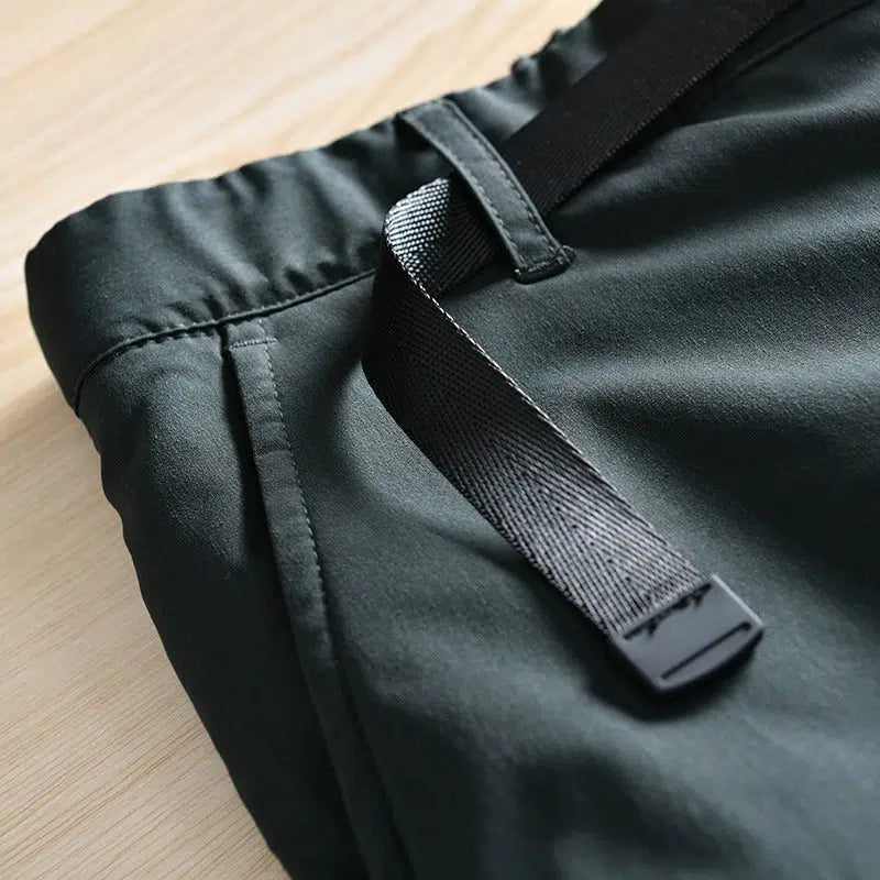 Waterproof Velvet Buckle Straight Pants