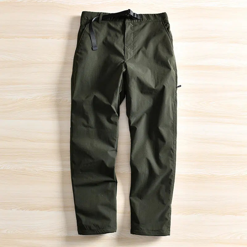 Waterproof Velvet Buckle Straight Pants