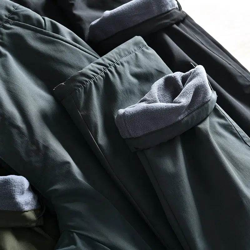 Waterproof Velvet Buckle Straight Pants