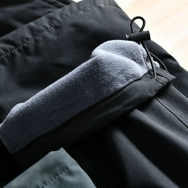 Waterproof Velvet Buckle Straight Pants