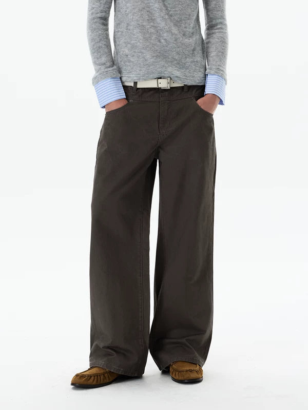 Retro Wide-Leg Straight Fit Jeans Pants 5