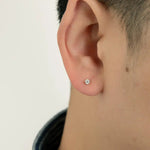 White Diamond Stud Earrings