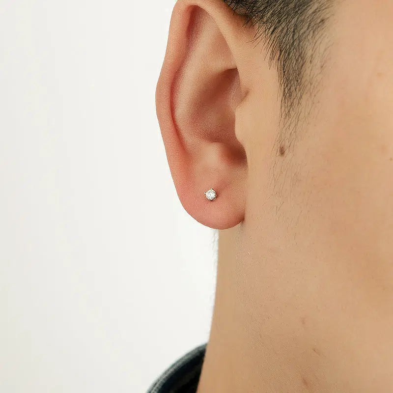 White Diamond Stud Earrings