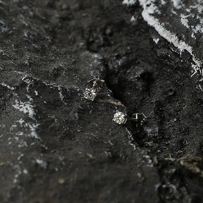 White Diamond Stud Earrings