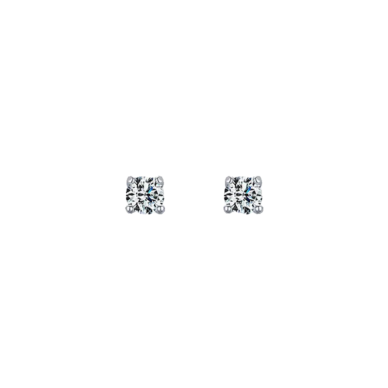 White Diamond Stud Earrings