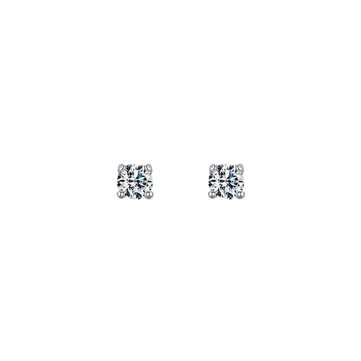 White Diamond Stud Earrings