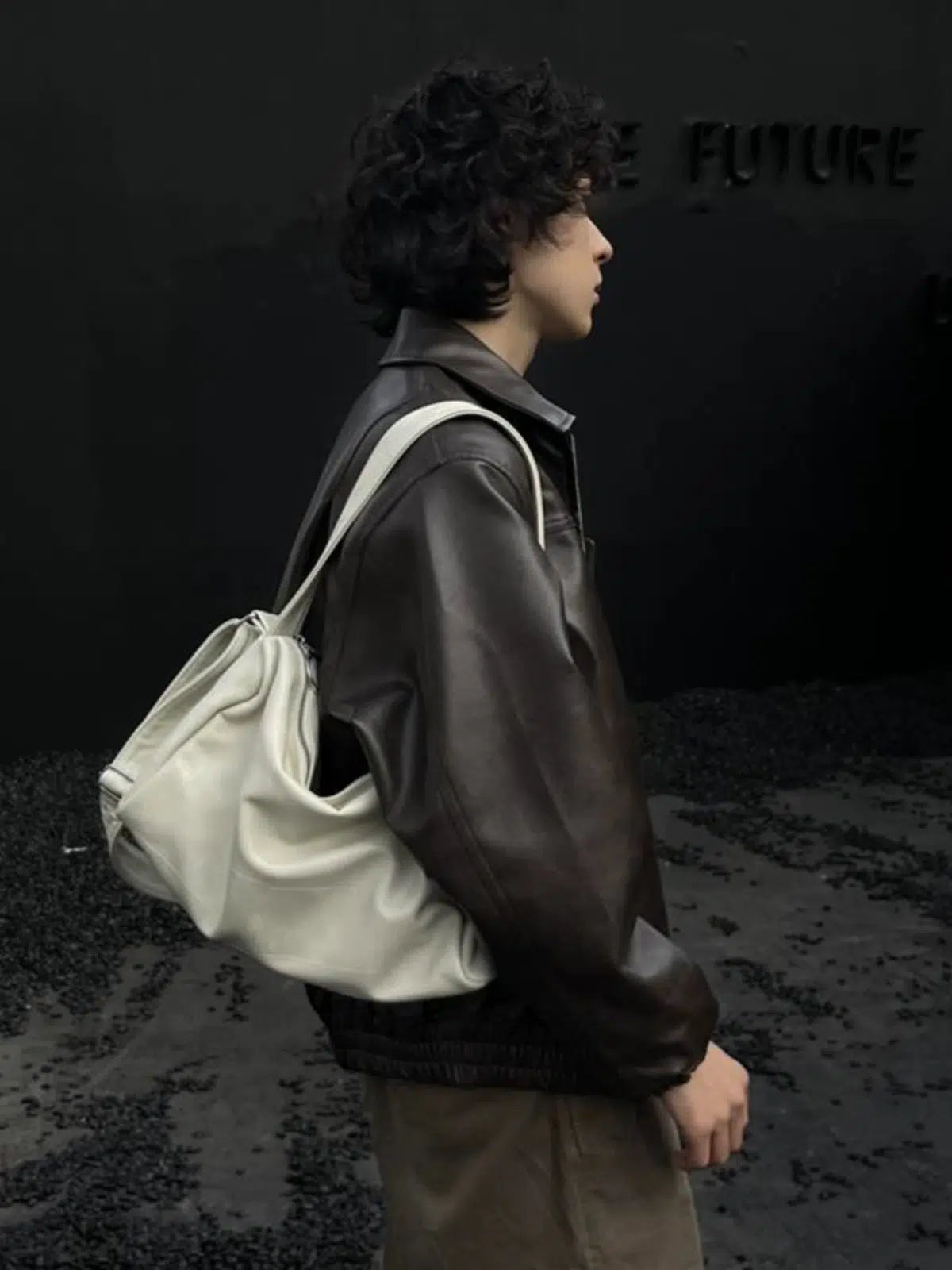 White Leather Shoulder Bag