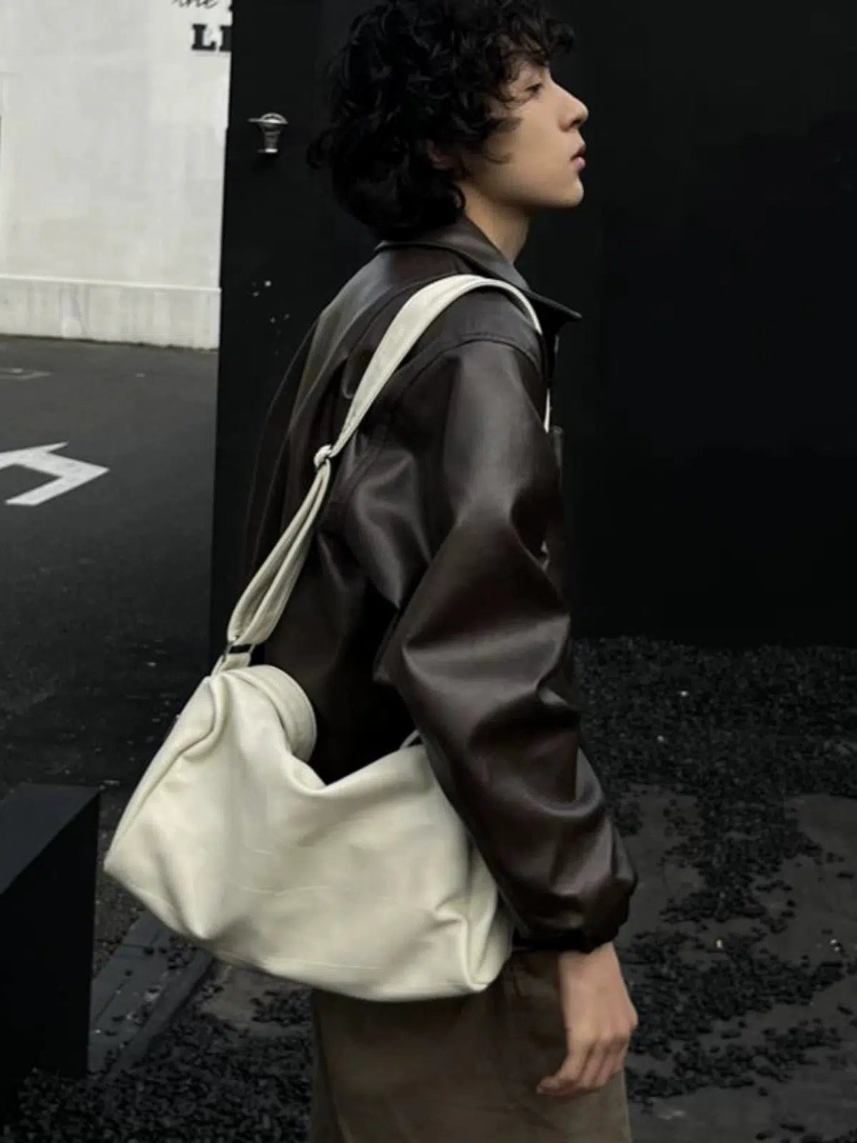 White Leather Shoulder Bag