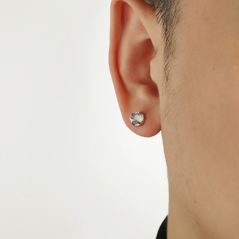 White Moonstone Stud Earrings