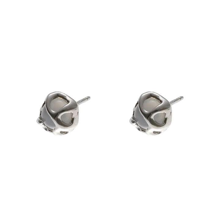 White Moonstone Stud Earrings