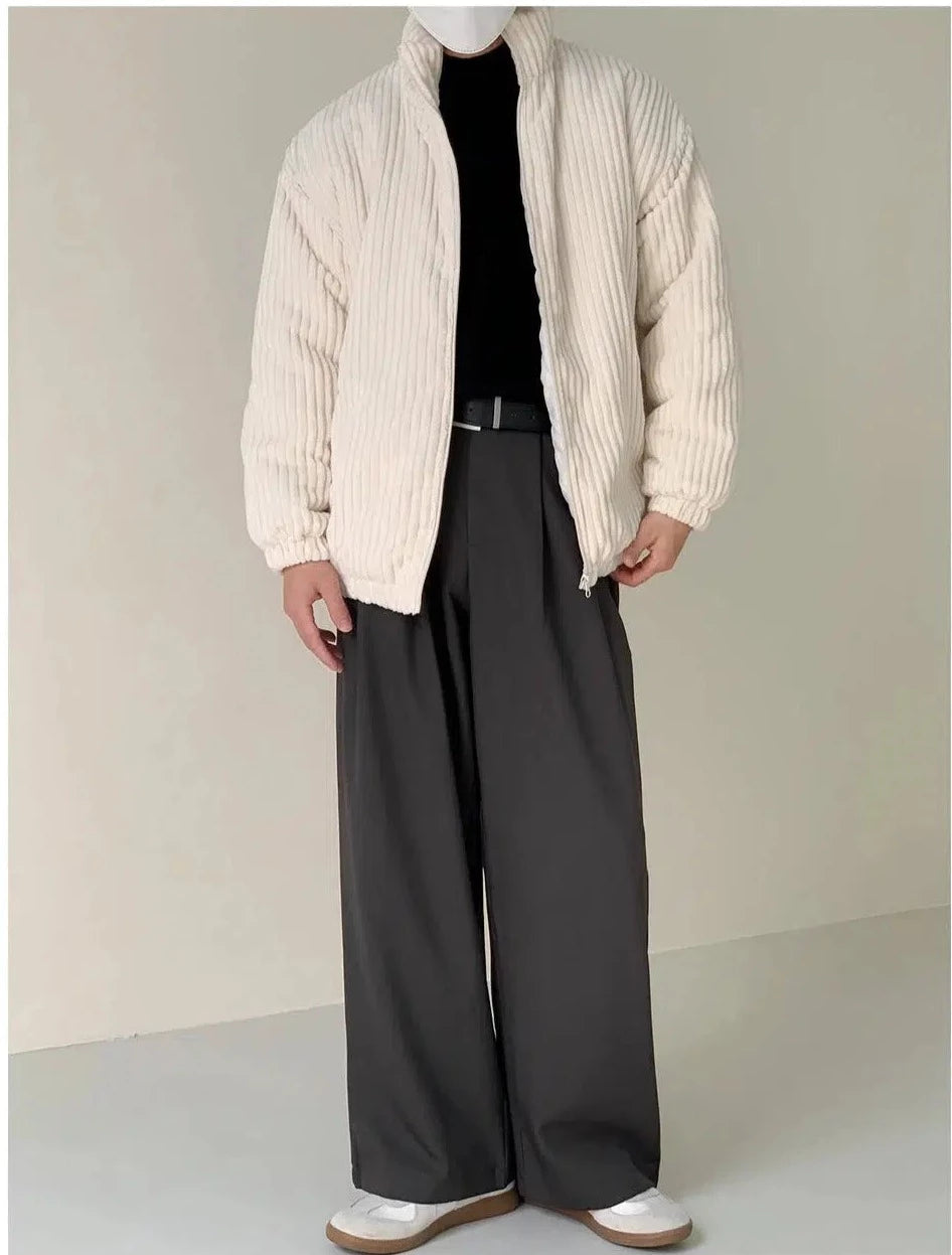 White Striped Corduroy Jacket