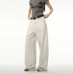 White Wide Leg Straight Pants