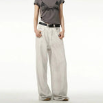 White Wide Leg Straight Pants