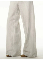 White Wide Leg Straight Pants