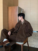 Wide Collar Oversized Jacket Pants Set