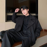 Wide Collar Oversized Jacket Pants Set