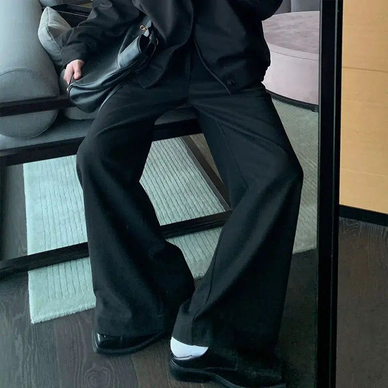 Wide Collar Oversized Jacket Pants Set