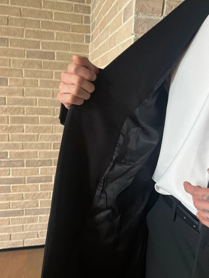 Wide Lapels Double-Breasted Long Coat