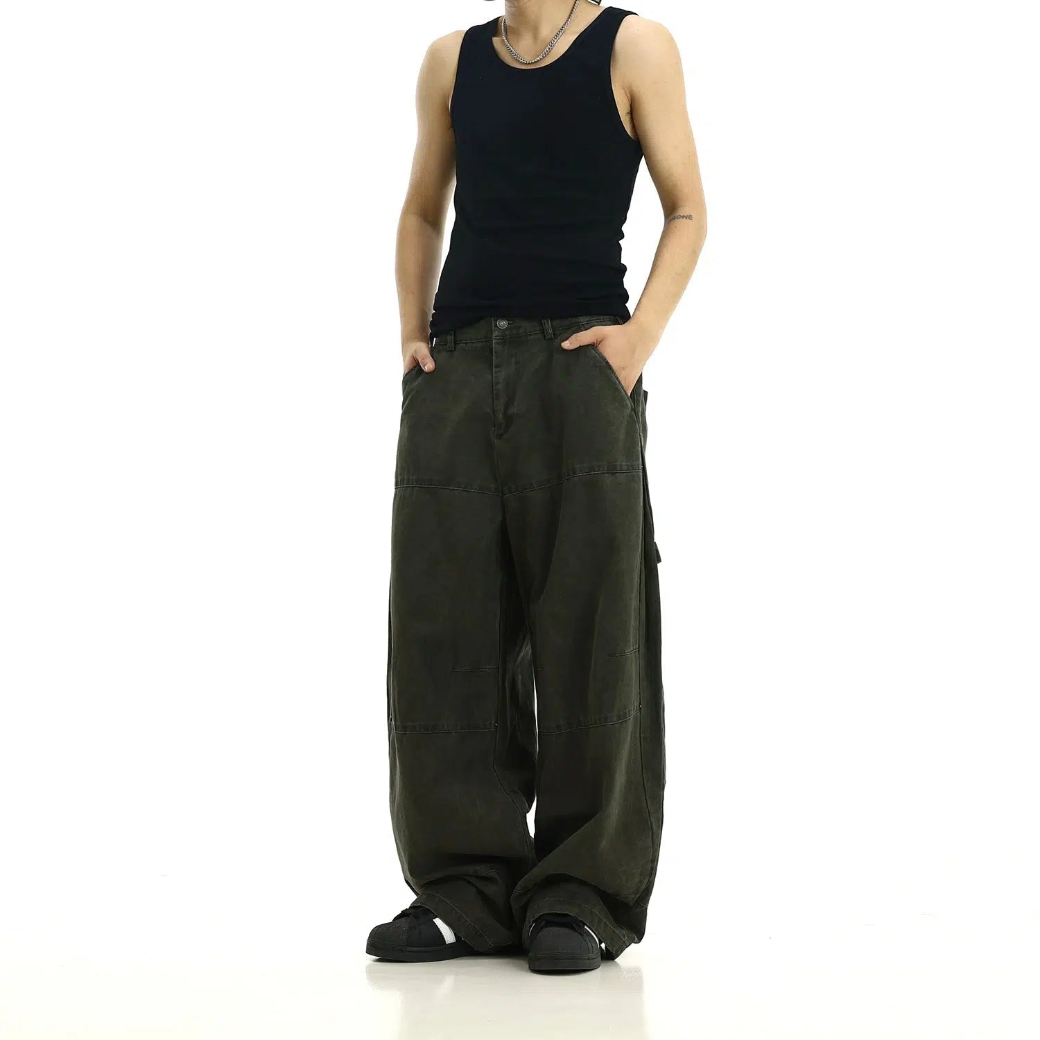 Wide-Leg Cargo Pants