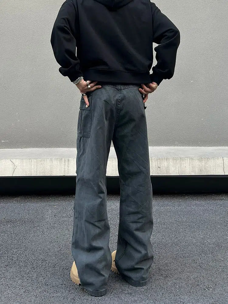 Distressed Pleated Cargo Pants