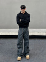 Distressed Pleated Cargo Pants