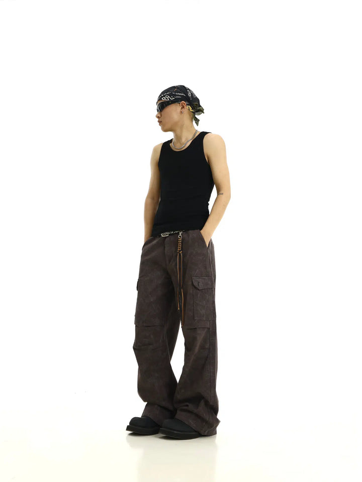 Wide-leg Casual Cargo Pants