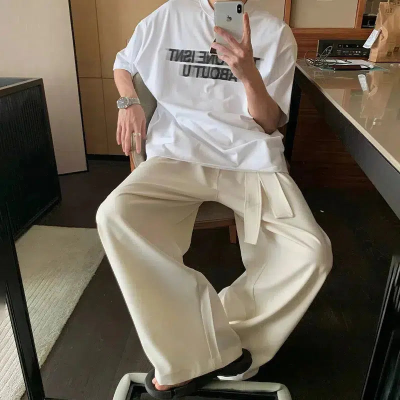 Wide-Leg Casual Pants