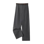 Wide-Leg Casual Pants with Belt