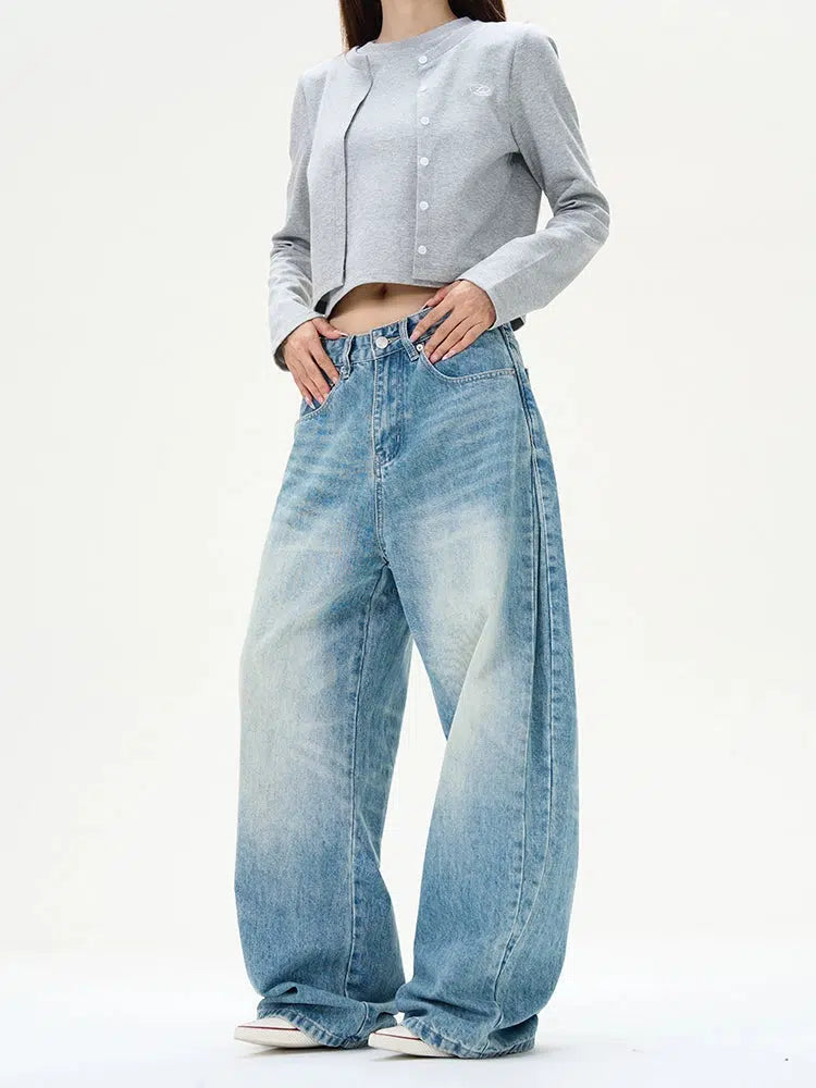 Wide-Leg Denim Pants