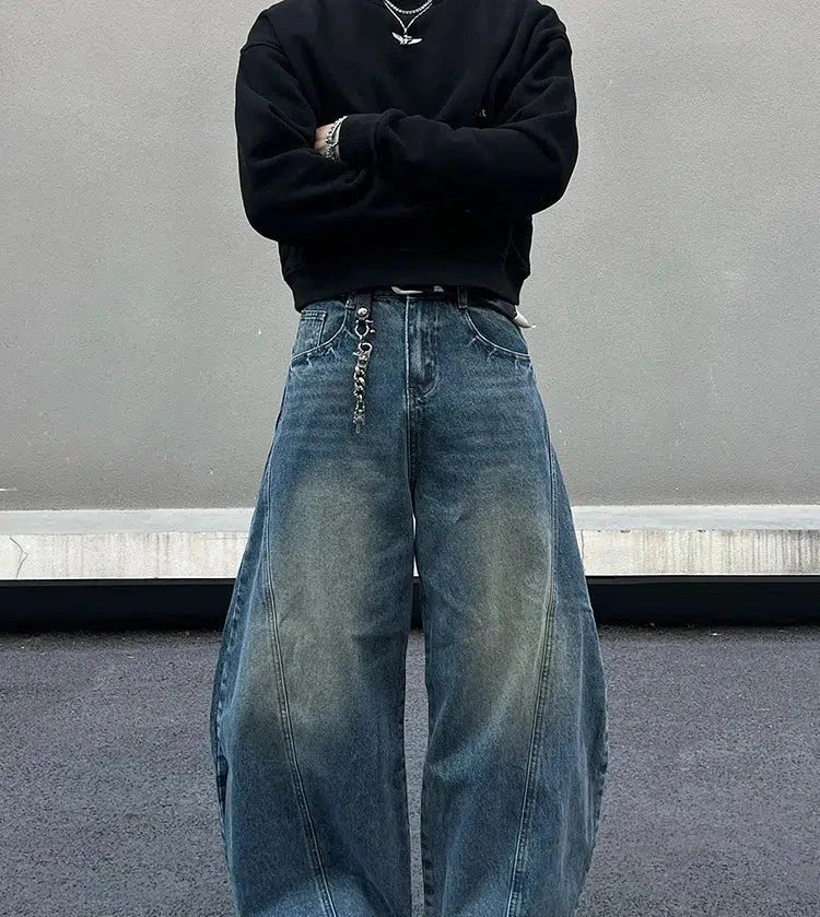 Wide-Leg Denim Pants