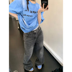 Wide-Leg Denim Pants