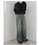 Wide-Leg Denim Pants
