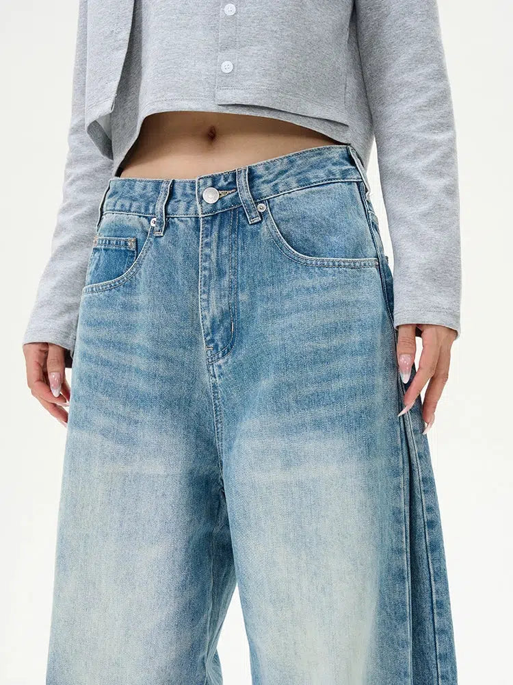 Wide-Leg Denim Pants