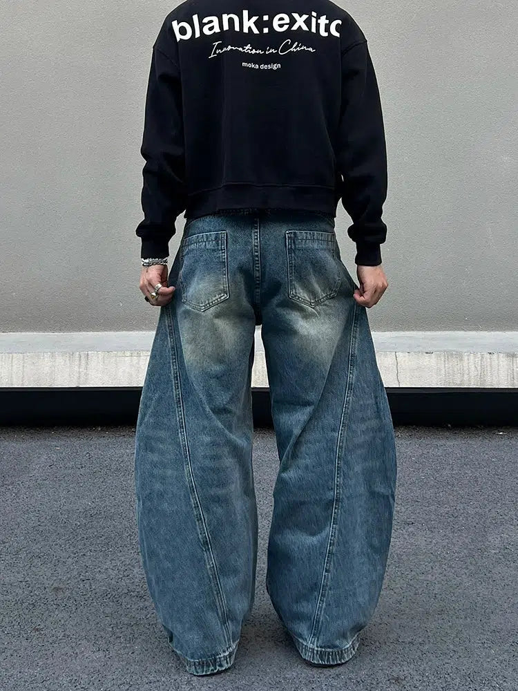 Wide-Leg Denim Pants