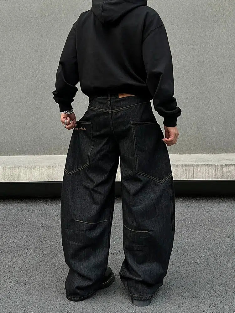 Wide-Leg Denim Pants