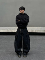 Wide-Leg Denim Pants