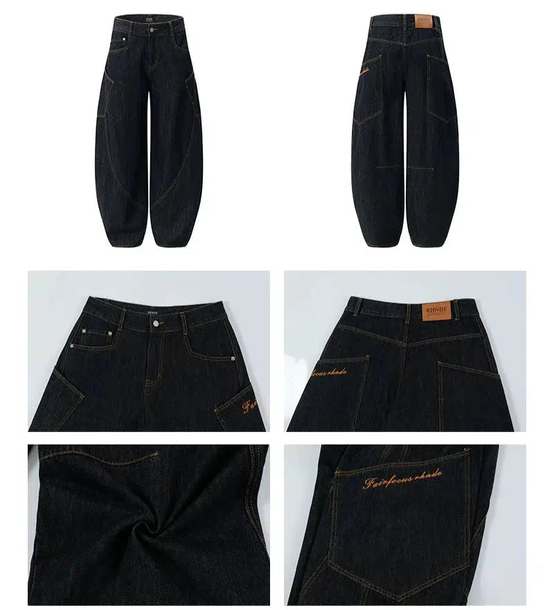 Wide-Leg Denim Pants