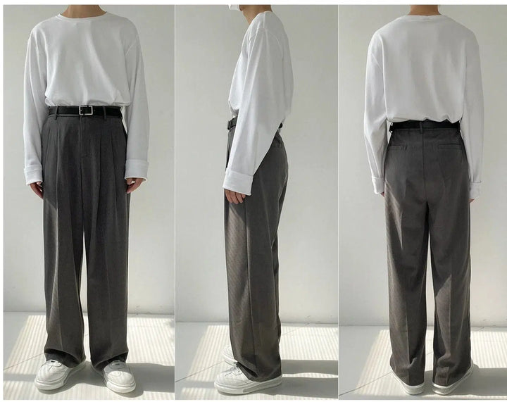 Wide-Leg Drape Suit Pants