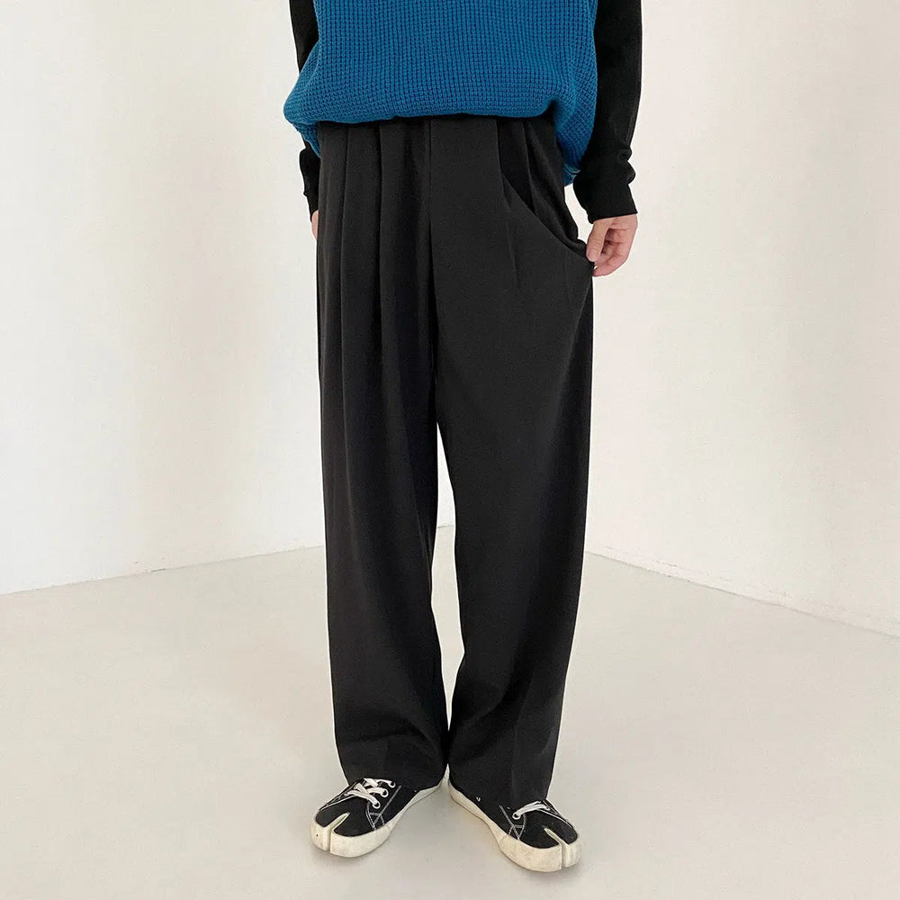 Wide-Leg Drape Suit Pants