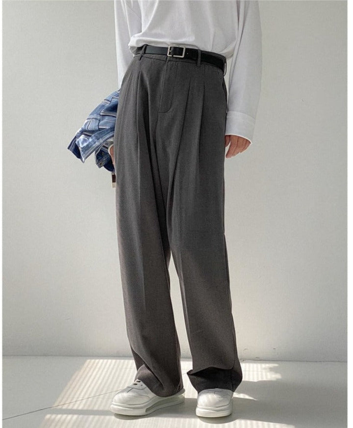 Wide-Leg Drape Suit Pants