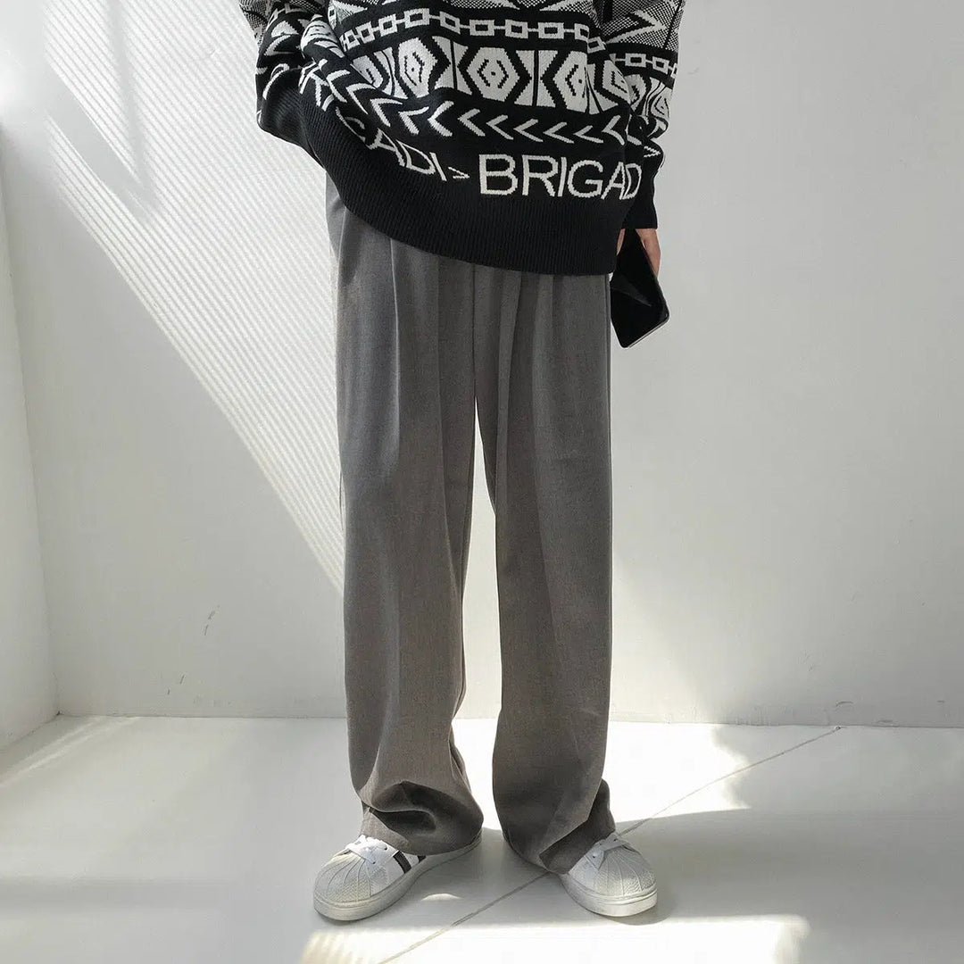 Wide-Leg Drape Suit Pants