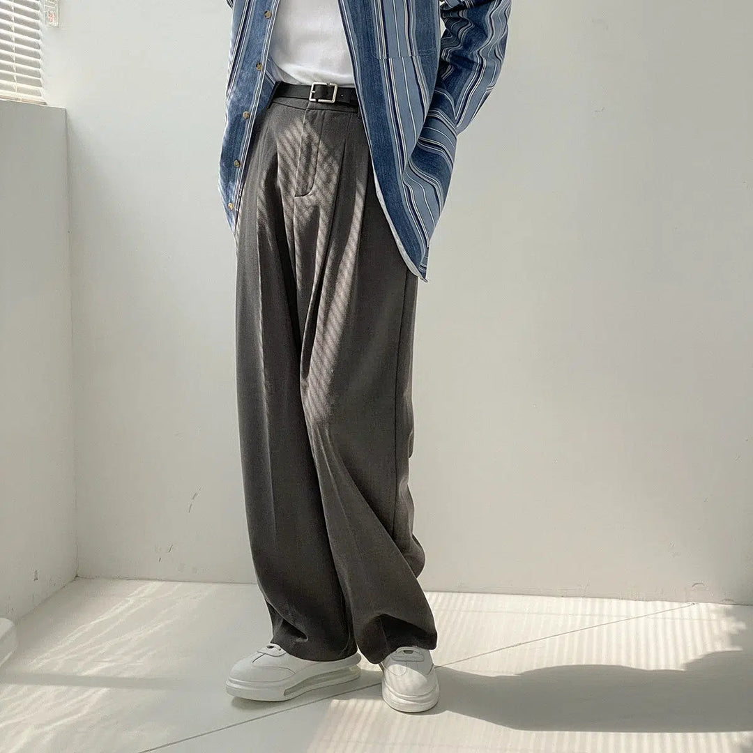 Wide-Leg Drape Suit Pants