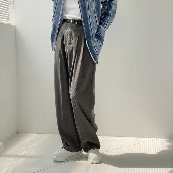 Wide-Leg Drape Suit Pants