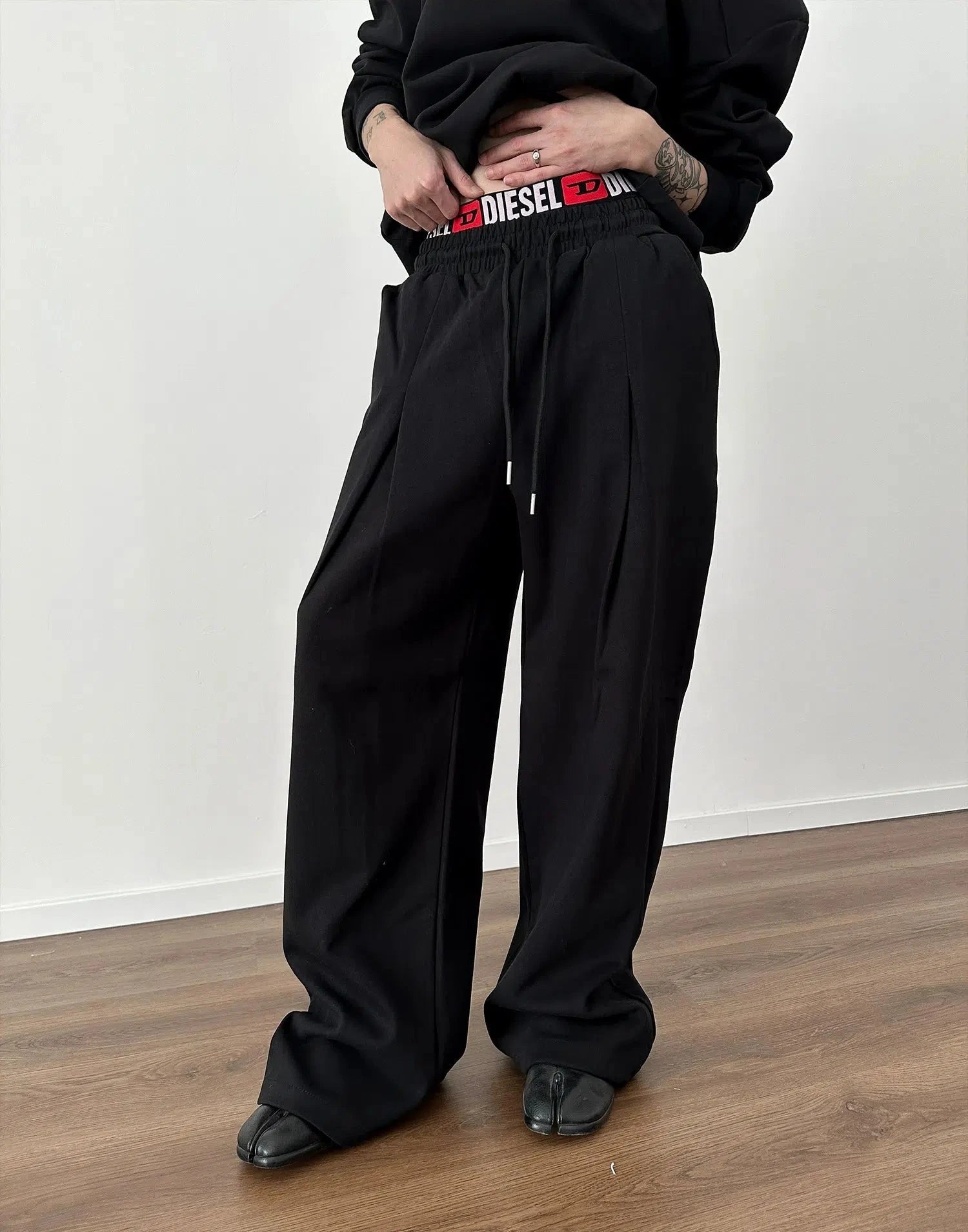 Wide Leg Drawstring Casual Pants