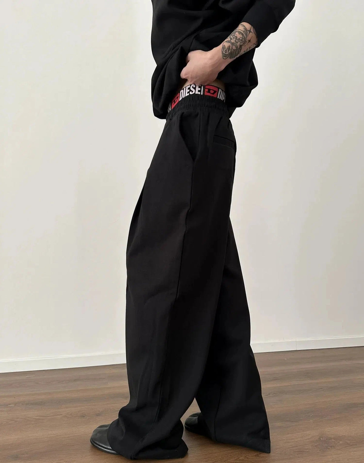 Wide Leg Drawstring Casual Pants