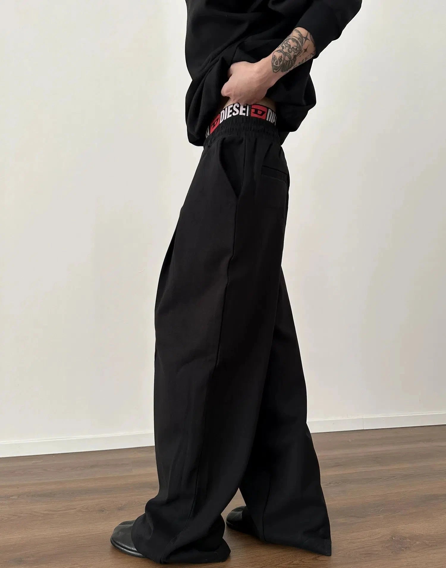 Wide Leg Drawstring Casual Pants