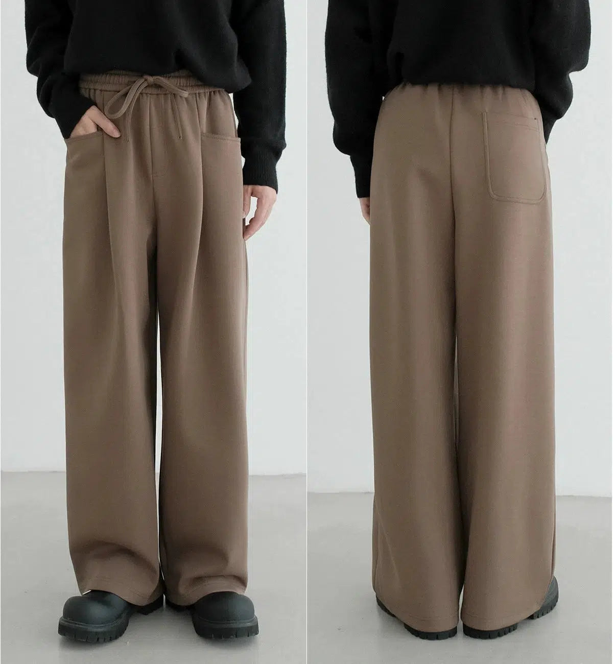 Wide-Leg Drawstring Sweatpants