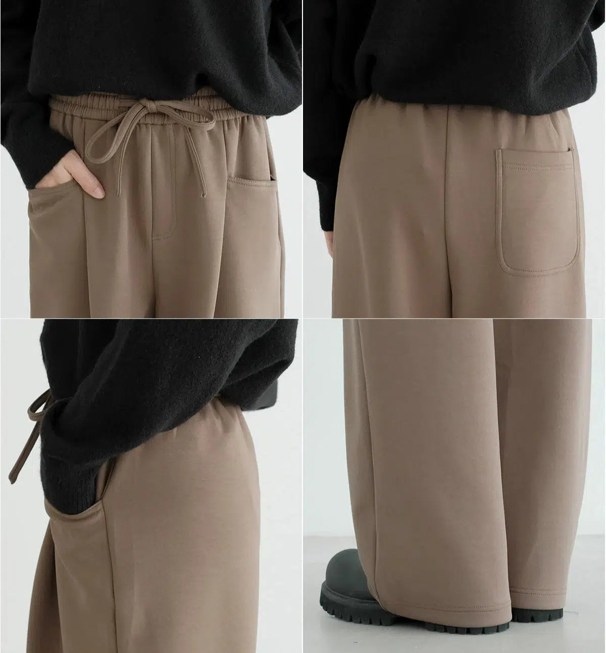Wide-Leg Drawstring Sweatpants