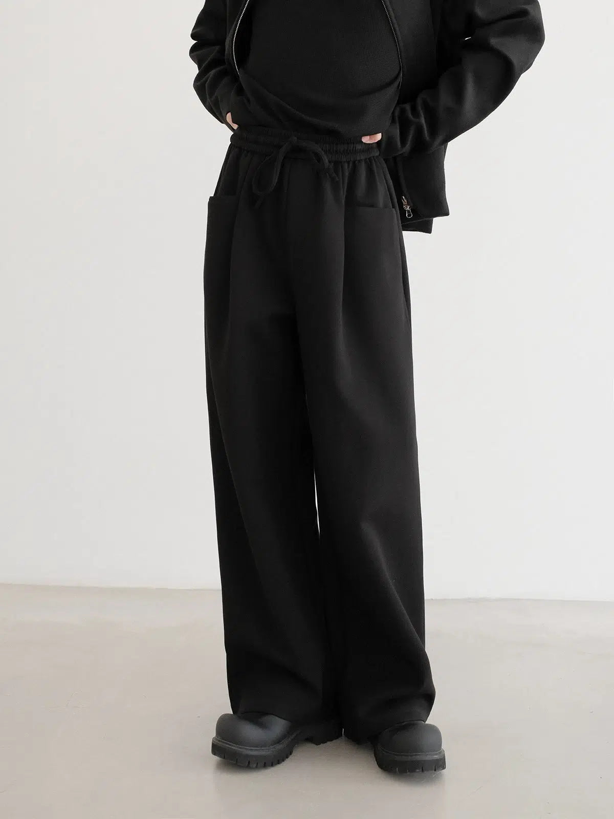 Wide-Leg Drawstring Sweatpants